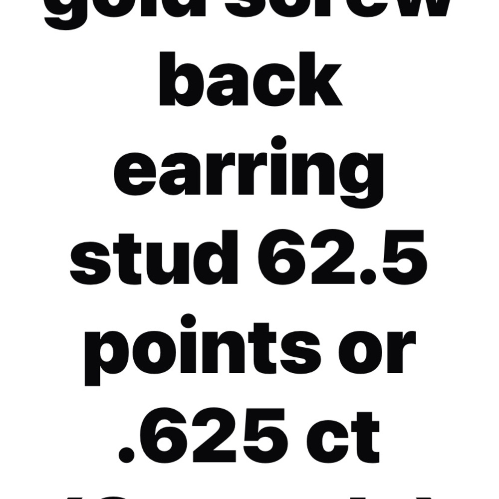 14k gold earring diamond (single) .625 carats - 62.5 points - 62.5% of a carat ! - Picture 2 of 9